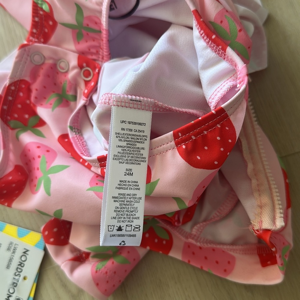 Little Me Strawberry Print Rashguard Set - Picture 5 of 5